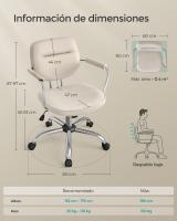 Silla Ergonómica de Escritorio con Reposabrazos Individuales - Silla Giratoria de Oficina con Inclinación y Altura Ajustable, Ideal para Dormitorio u Oficina - details 13