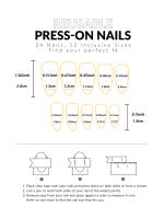 24pcs Uñas Postizas Largas Almendra Blancas Estilo Francés Detalladas Tiras Adhesivas De Uñas Postizas ABS Para Fiesta - details 7