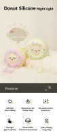 Lámpara De Noche En Forma De Donut Lindo 1PC Luz LED De Silicona Portátil Dimmer Recargable Accesorio De Escritorio Para Dormitorio - details 0