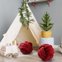 Cojín Decorativo En Forma De Bola Grande Aesthetic Cute Para Navidad Rojo Gris Cojín De Silla American Style Fibra De Poliéster No Removible Y Lavable - details 11