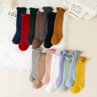 Calcetines Largos Para Niñas Ruffle Suaves De Algodón Con Encaje Y Flores Para Escuela Uniforme Infantil Para 0-8 Años Colores Variados - details 6