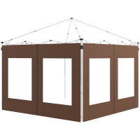 Outsunny Paredes Laterales para Carpa de 2 Paneles 295x195 cm Paredes Laterales de Repuesto de Tela Oxford con 2 Ventanas para Carpas de 6x3 m 3x3 m - details 0