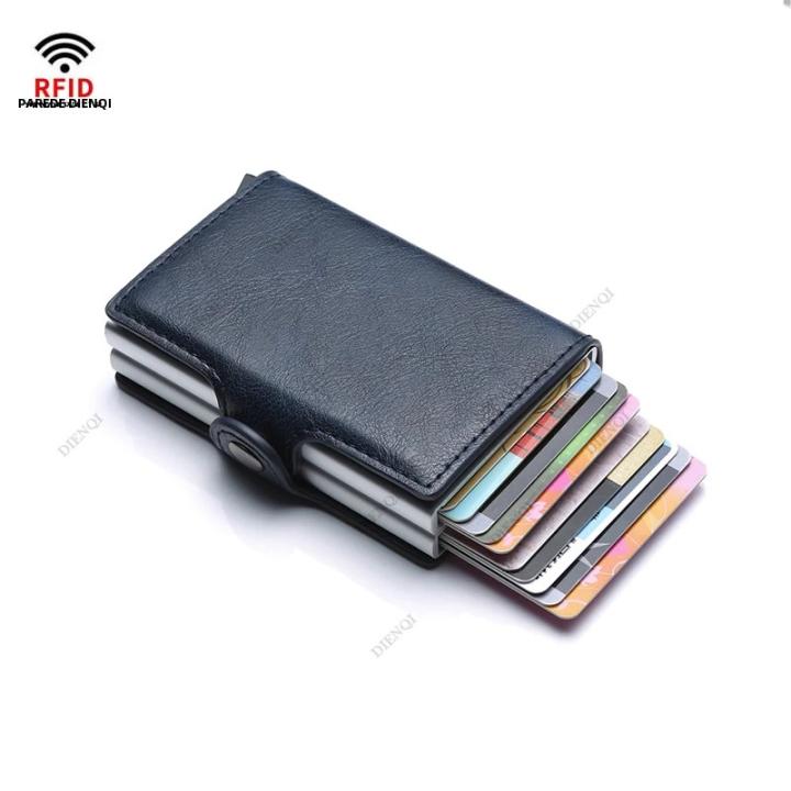 Pack De 2 Tarjeteros Con Bloqueo RFID - 6 Ranuras Cada Uno, Acero Inoxidable (negro Y Dorado)