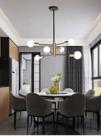 Modern Nordic Sputnik Lámpara De Techo En Negro Con 4/6/8 Luces Lámpara LED Para Iluminación Interior Fijación Pendant No Incluye Bombillas - details 3