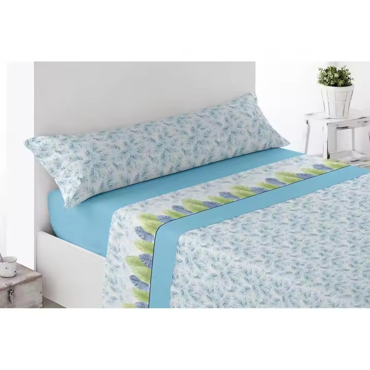 JUEGO DE SABANAS TELA TUDELA AZUL MIRACLE HOME 105 CM - 1