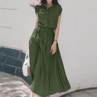 Vestido Corto De Manga Para Mujer ZANZEA 2025 Elegante Y Vintage Vestido Casual De Fiesta Midi De Verano Con Cinturón A-Line - details 4