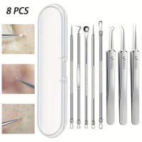 Kit De 3/5/8 Piezas De Pinzas Para Extraer Puntos Negros Curvas Herramienta Profesional De Limpieza Facial Para Eliminar Acné Y Blemishes De Acero Inoxidable - details 6