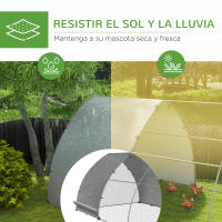 PawHut Gallinero para Exterior Gallinero para Gallinas de Acero Galvanizado Cubierta de Tela Oxford Resistente a los Rayos UV e Impermeable para Patio Plata - details 0