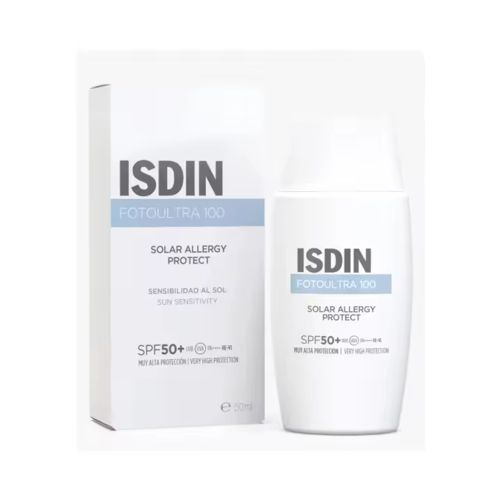 Isdin FotoUltra 100 Solar Allergy Protect Fusion Fluid SPF100+ 50 ml -  Fotoprotector Alivo Alergia Solar o  Fotodermatosis - 1