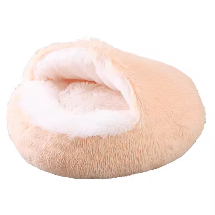 Cama De Gato Redonda De Peluche 2 En 1 Almohadilla Para Gato Casa De Gato Saco De Descanso Para Perro Pequeño Tamaño S/M/L Colores Variados - 1