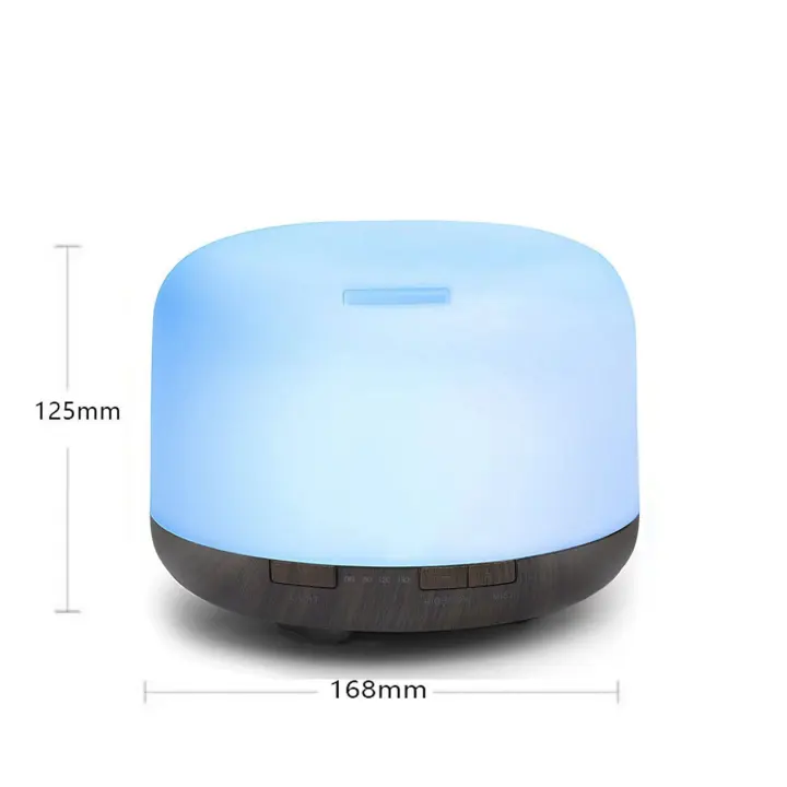 500ml difusor de aceites Esenciales, sin BPA humidificador ultrasónico con Mando a Distancia y 7 Diferentes Luces cambiantes - Apagado automático sin Agua,Blanco - 1