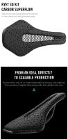 Sillín De Bicicleta RYET 3D Imprimido Ultraligero De Fibra De Carbono Hueco Para MTB Gravel Carretera Comodidad Transpirable Piezas De Asiento - details 5