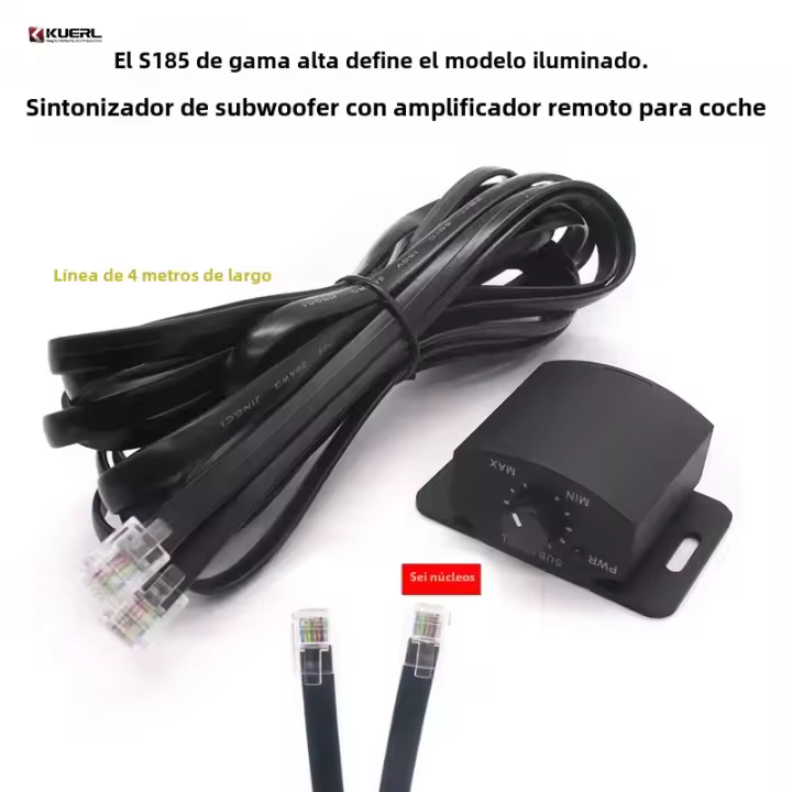 Controlador De Volumen Para Subwoofer Y Amplificador De Coche Con Cable De 6 Núcleos Y Pantalla Táctil Telecontrol Remoto Sistema De Sonido Modificado - 1