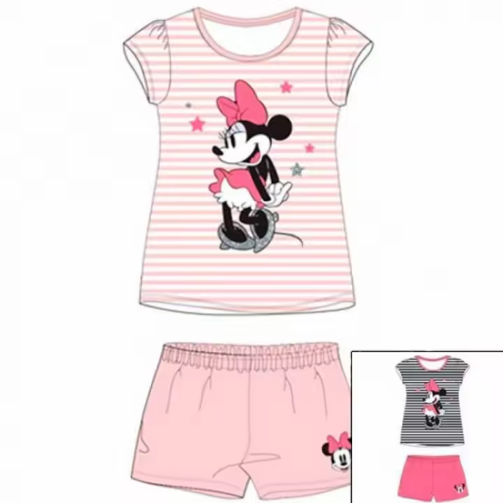 Saló Nova Imatge Pijama Infantil Verano Rayas Minnie Mouse Manga Corta y Pantalón Corto 100% Algodón - 1