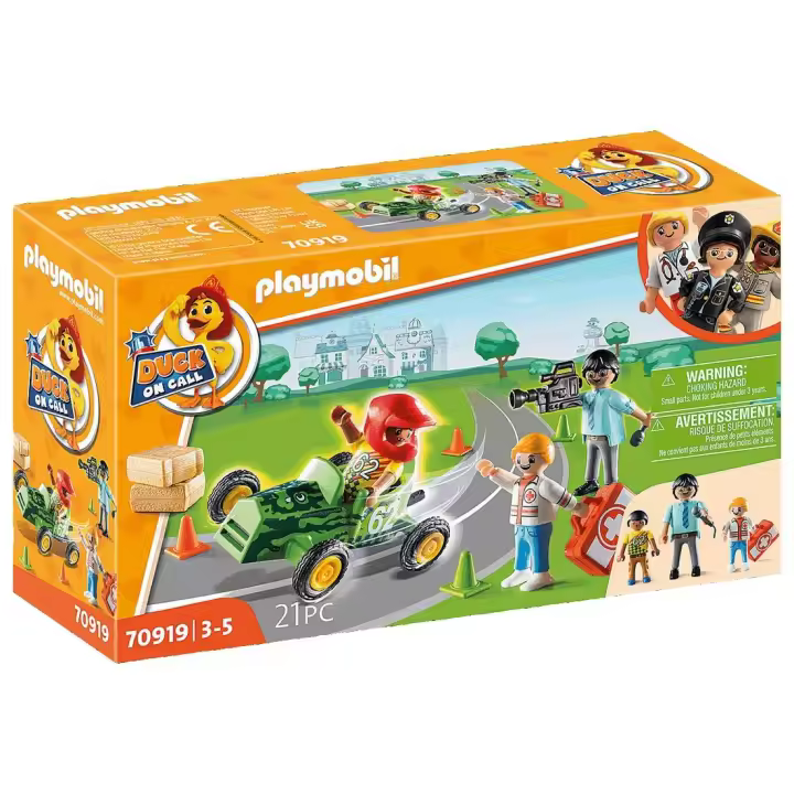 PLAYMOBIL DUCK ON CALL - ACCIÓN AMBULANCIA. AYUDA AL PILOTO DE CARRERAS, 70919, TIENDA CON LICENCIA OFICIAL - 1