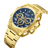 Reloj De Pulsera De Lujo Para Hombres MEGIR De Acero Inoxidable Con Calendario Y Luz Aérea Cronógrafo Resistente Al Agua Reloj De Moda Casual - details 24