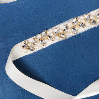 Cinturón De Flor De Rhinestone Hecho a Mano Para Mujer Accesorio De Fiesta Boda Vestido De Novia Cinta De Novia Para Damas De Honor Regalo - details 6