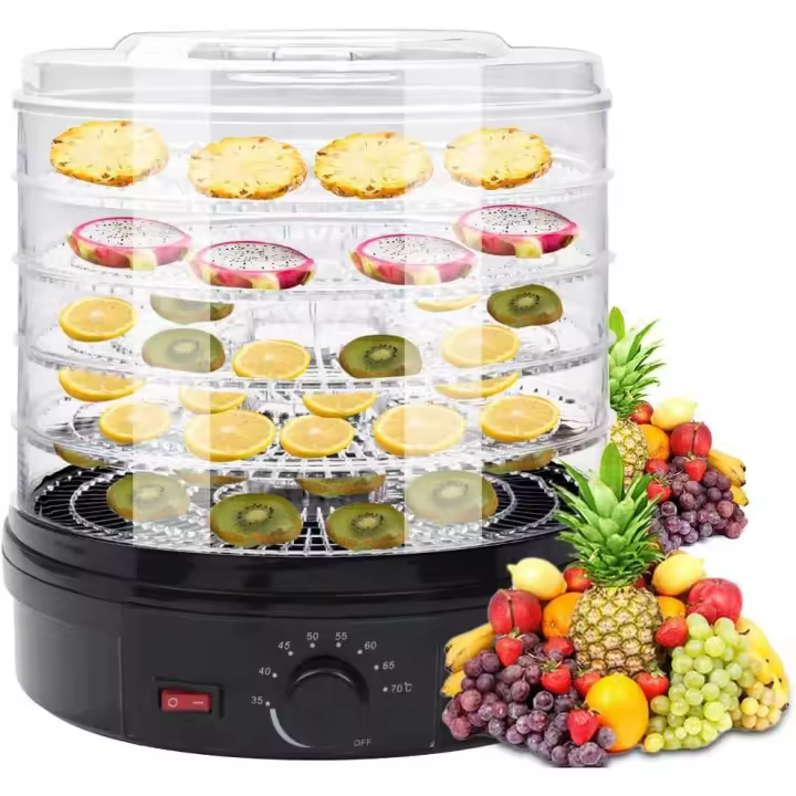 Una máquina secadora de frutas negra de cinco capas - 1