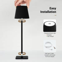 Lámpara De Mesa LED Recargable Por USB Con Interruptor Táctil 3 Colores Para Decoración De Restaurante Sala De Estar Bar Café Iluminación Moderna - details 4