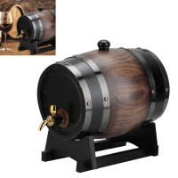 Barrel De Vino Vintage De 3L Con Façade En Madera De Roble Negro Accesorios Para Vino Gran Capacidad Para Brandy Y Whisky - details 2