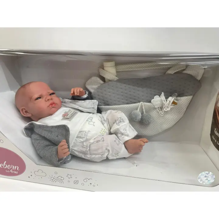 Muñeco Reborn Arias Gris - 98112 - 1