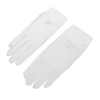 Guantes De Boda Elegantes Para Novia Con Lazo Accesorios De Boda Para Damas Guantes De Noche Formales De Encaje Rayón Talla Única - details 0