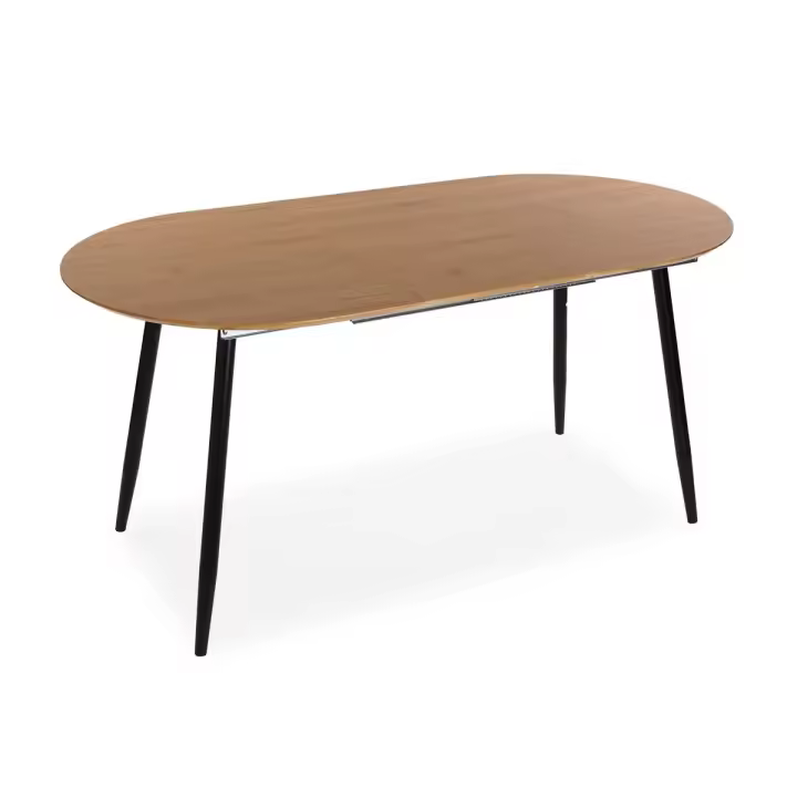Mesa de Comedor Versa DOINYO  Negro Metal Madera MDF 80 x 75 x 160 cm - 1