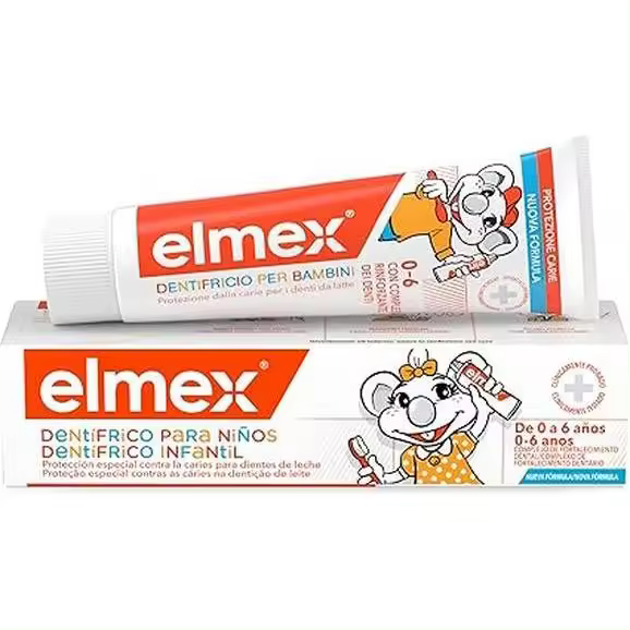 Elmex Niños Protección Caries Pasta de Dientes Infantil, 1 Ud x 50 ml, Protege contra la Caries, Dentífrico para Niños 0-6 Años, Contiene 1000ppm de Fluoruro de Amina - 1