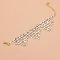 Pulsera De Trenzado Corta Con Rhinestone Y Cristales Para Mujer Accesorios De Moda Para Sandalias De Tacón Alto Estilo Bohemio - details 3