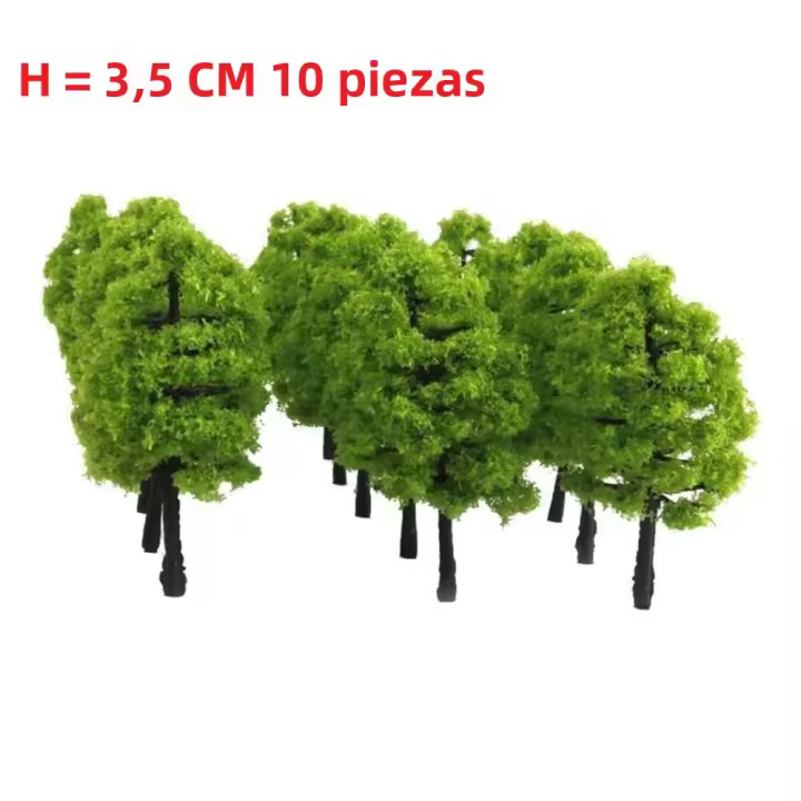 10Pcs Árboles De Plástico Para Modelo De Tren Escenografía De Ferrocarril Decoración De Paisaje Escala Accesorios De Edificación - 1