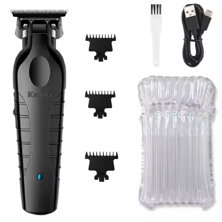 Cortadora De Pelo Profesional Kemei Para Hombres Recargable Ajustable Trimmer De Barba Máquina De Corte De Pelo Con Motor Rotativo Para Uso Seco Y Humedo - 1
