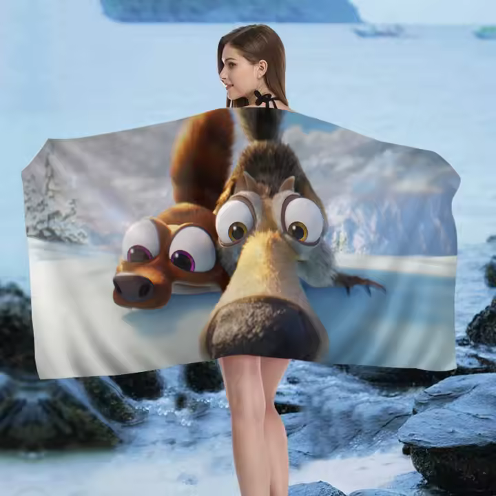 Toalla De Playa De Verano Para Niños I-Ice Age Dibujos Animados Absorbente Y Grande Microfibra Para Baño Piscina Viajes - 1