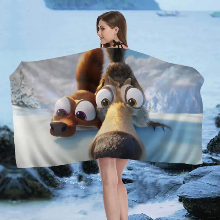 Toalla De Playa De Verano Para Niños I-Ice Age Dibujos Animados Absorbente Y Grande Microfibra Para Baño Piscina Viajes - 1
