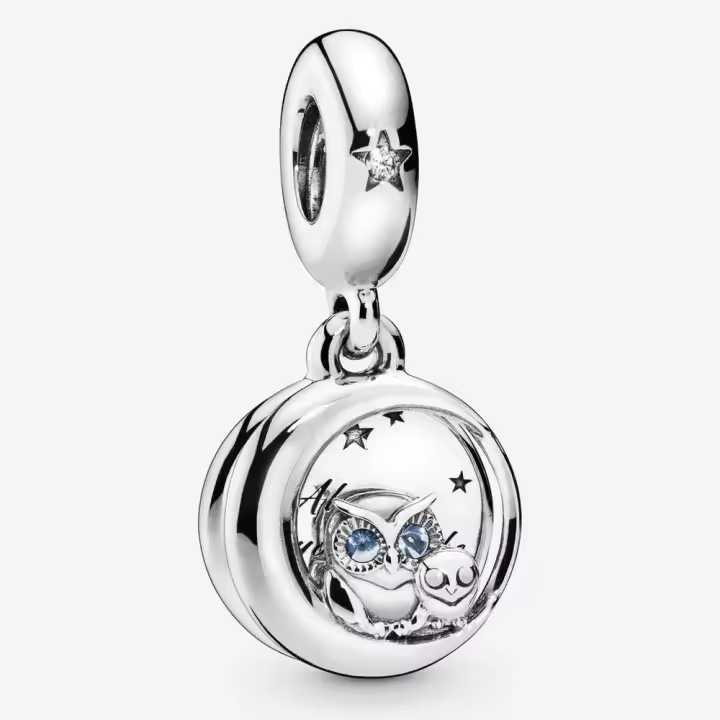 Pandora Charm de Colgante en Plata de Ley Búho a tu Lado 798398NBCB，Incluye Caja Original - 1