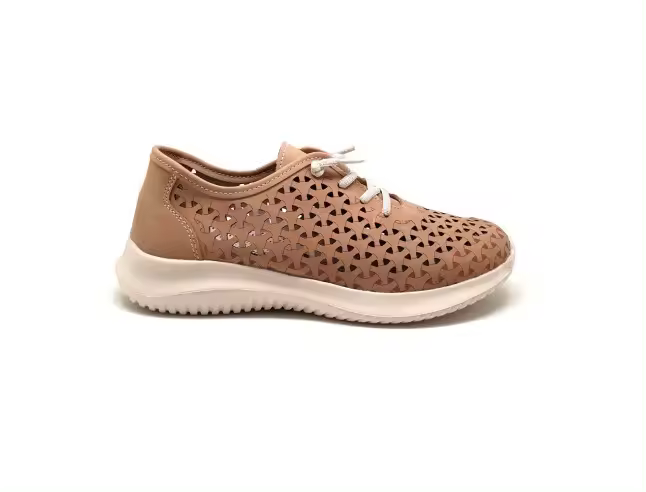 RELAX4YOU SNEAKER MUJER PIEL CALADA CORDÓN ELÁSTICO Y CUÑA 1000CUERO RELAX 4YOU - 1