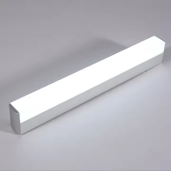 SOMY Lámpara de pared cuadrada para tocador de baño con pantalla cerrada de acero inoxidable + iluminación de gabinete de maquillaje acrílico Ahorro de energía LED de alto brillo -55 cm, lámpara de pared para exteriores con luz blanca - 1