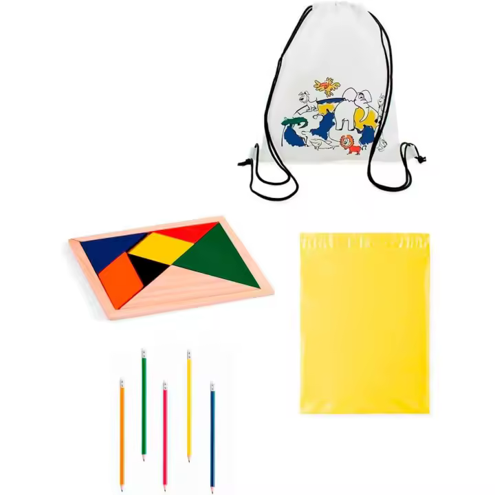 Deliex delicias de Extremadura Pack 60 Piezas para cumpleaños 15 Mochilas para Colorear + 15 Lápices con Goma + 15 Puzzles ingenios+15Bolsas - 1