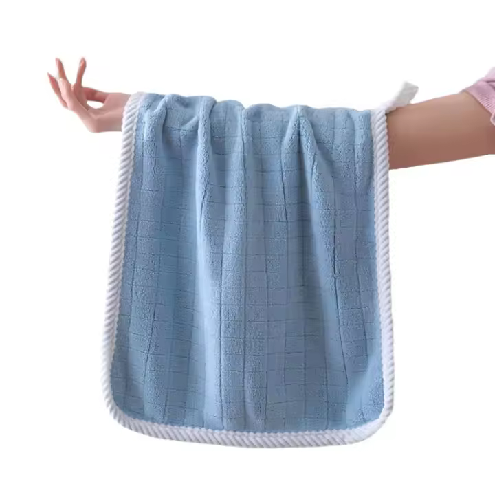 Toalla De Baño Cuadrada Espiral Secado Rápido Absorbente Suave Para Secar Cabello Y Uso Diario En El Hogar Color Sólido - 1