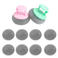 10pcs Esponja De Limpieza Con 2 Manijas Para Horno Acero Inoxidable Escobilla De Limpieza Para Baño Y Cocina - details 1
