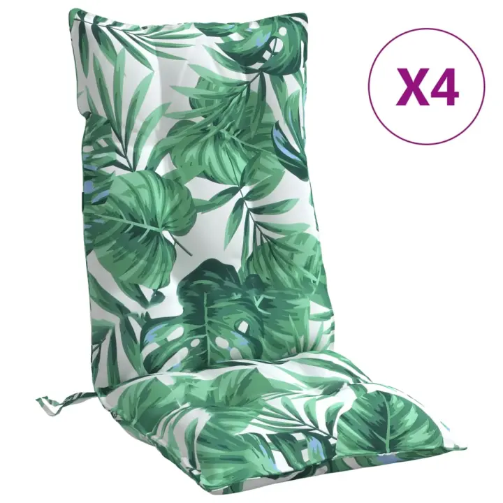 Fundas Silla respaldo High 4 UDS Oxford lienzo estampado Hojas - 1