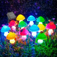 12pcs Luz Solar LED De Enchufe En Forma De Setas Para Jardín Decoración Externa Impermeable Luz De Fairy Para Camino Y Césped - details 2