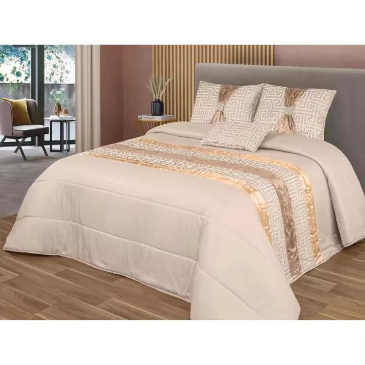 Colcha decorativa, con tres cojines relleno incluido,edredones cama edredon bouti calidad superior,Cómodo y duradero vale para Cama135/150cm Tamaño 250x260cm - 1