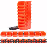 Caja De Herramientas De 8 Piezas Con Soporte De Pared Y Caja De Almacenamiento Plegable Para Partes De Tornillos Organizador De Suministros De Hardware Material ABS - details 2