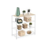 STARLEY-CONFORTIME Estanteria 3-4 niveles Metal Madera en Blanco Estanteria organizador Cocina Dormitorio Escritorio Zapatero 60 x 30 x 43 cm - details 3