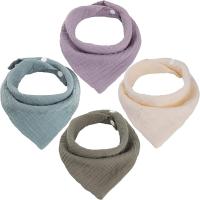 WD&CD Baberos Bebe Bandanas Unisex con 2 Ajustables Botón a Presión, Suave & Absorbente Baberos para Bebe Recien Nacido