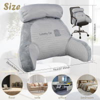 Cojín De Lectura Triangular Suave Grande Soporte Lumbar Cintura Para Dormitorio Oficina Sofa Almohada De Tirar De Cojín De Espalda - details 1