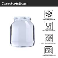 MundoTarros - Tarros de Cristal de 720 ml Ovalados con Tapa de Rosca Hermética de Metal + Ebook de 102 Recetas - Frascos para Conservas, Salsas, Mermelada, Puré - Incluye Etiquetas - details 1