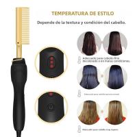 Peine Calefactor Eléctrico Portátil Para Cabello Y Pelucas Rizador Y Liso Adecuado Para Todas Las Edades Sin Batería Incluida - details 1