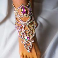 Pulsera De Tobillo Para Danza Del Vientre Stonefans Diseño Geométrico Con Cristales Vacíos Accesorios De Performance Moda Sandalias De Mujer Joyería De Tobillo - details 2