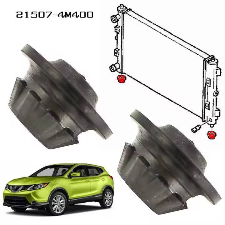 2PCS Montura De Goma Para Radiador De Coche Compatible Con NISSAN Almera Juke Qashqai NV200 Accesorios Automotrices - 1